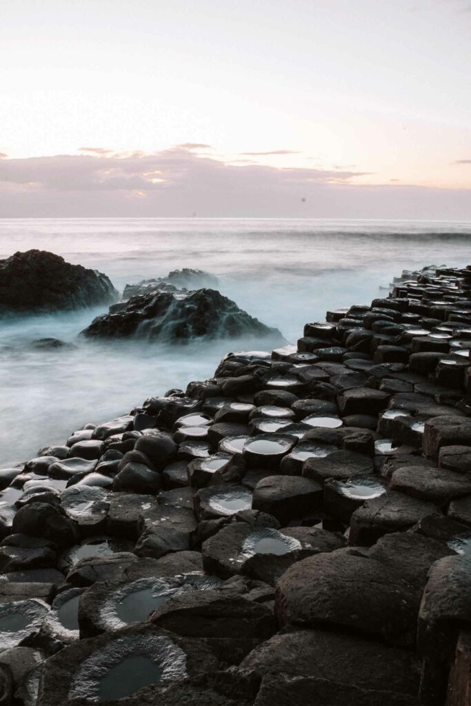 Unique rock formations at Giants causeway, Northern Ireland