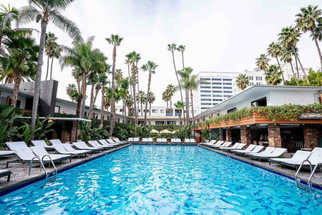 Outdoor pool at the Hollywood Roosevelt.