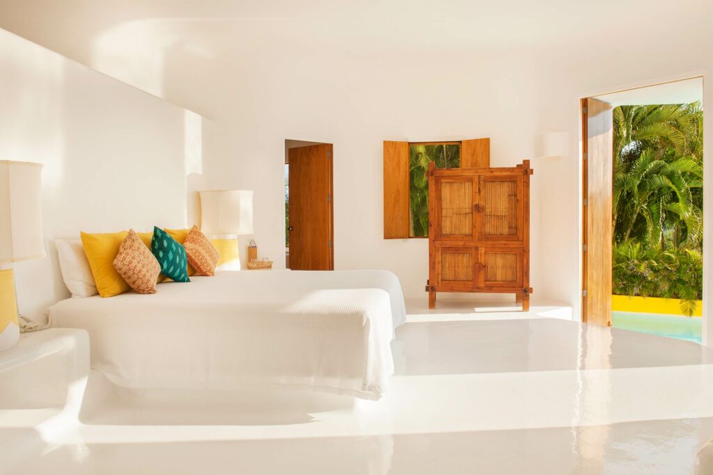 A bedroom at Careyes, Costalegre, Jalisco, Mexico