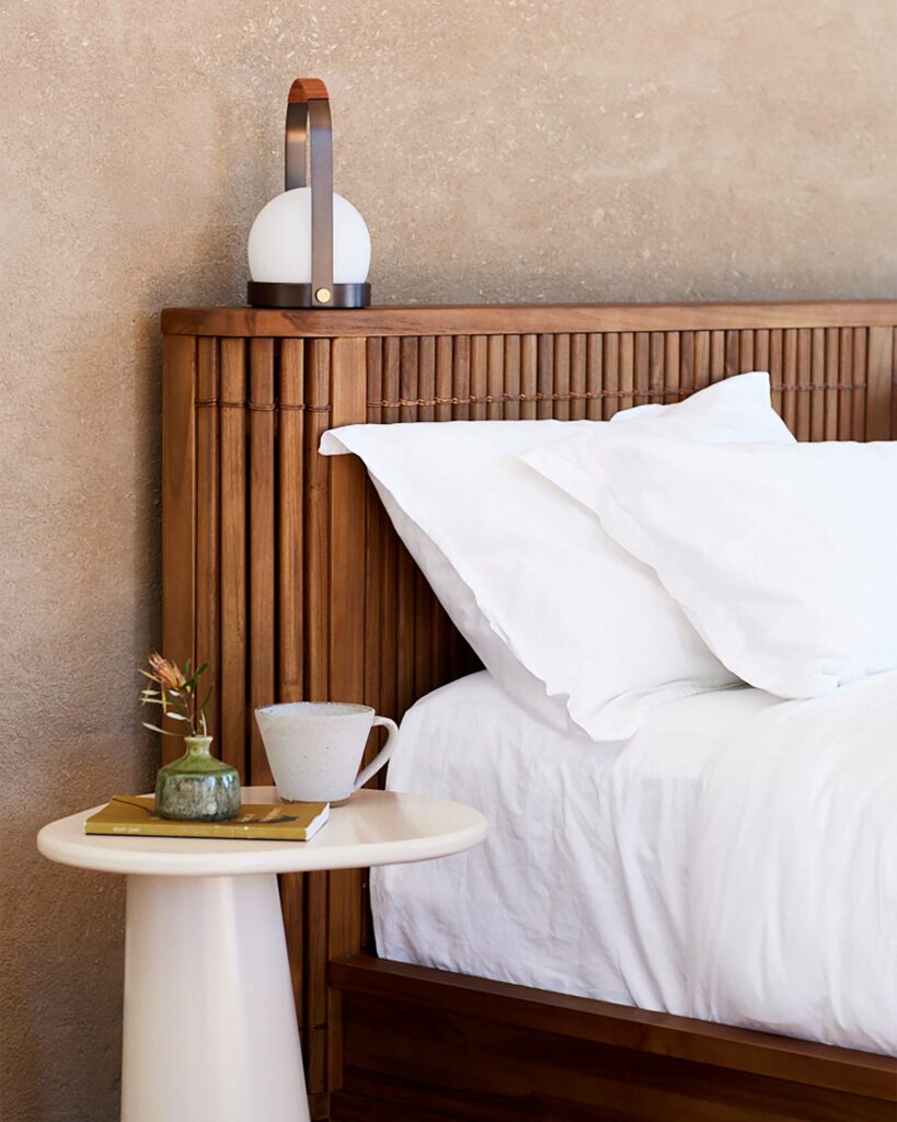 Detail of a bed at Chalets at Blackheath, Blue Mountains, Australia