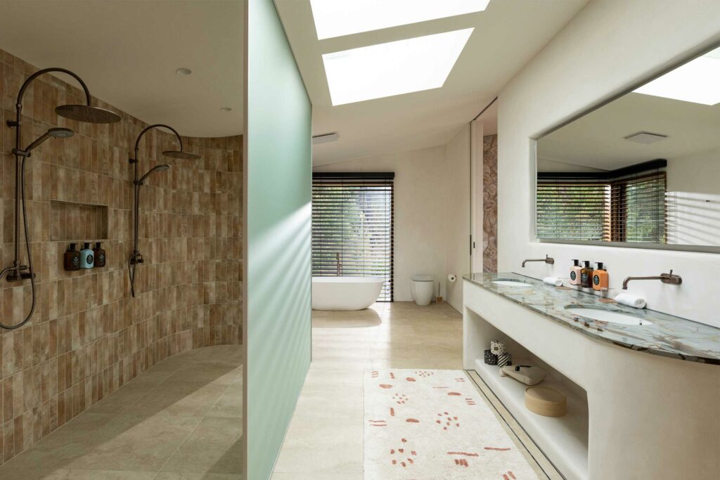 Bathroom of a chalet at Chalets at Blackheath, Blue Mountains, Australia