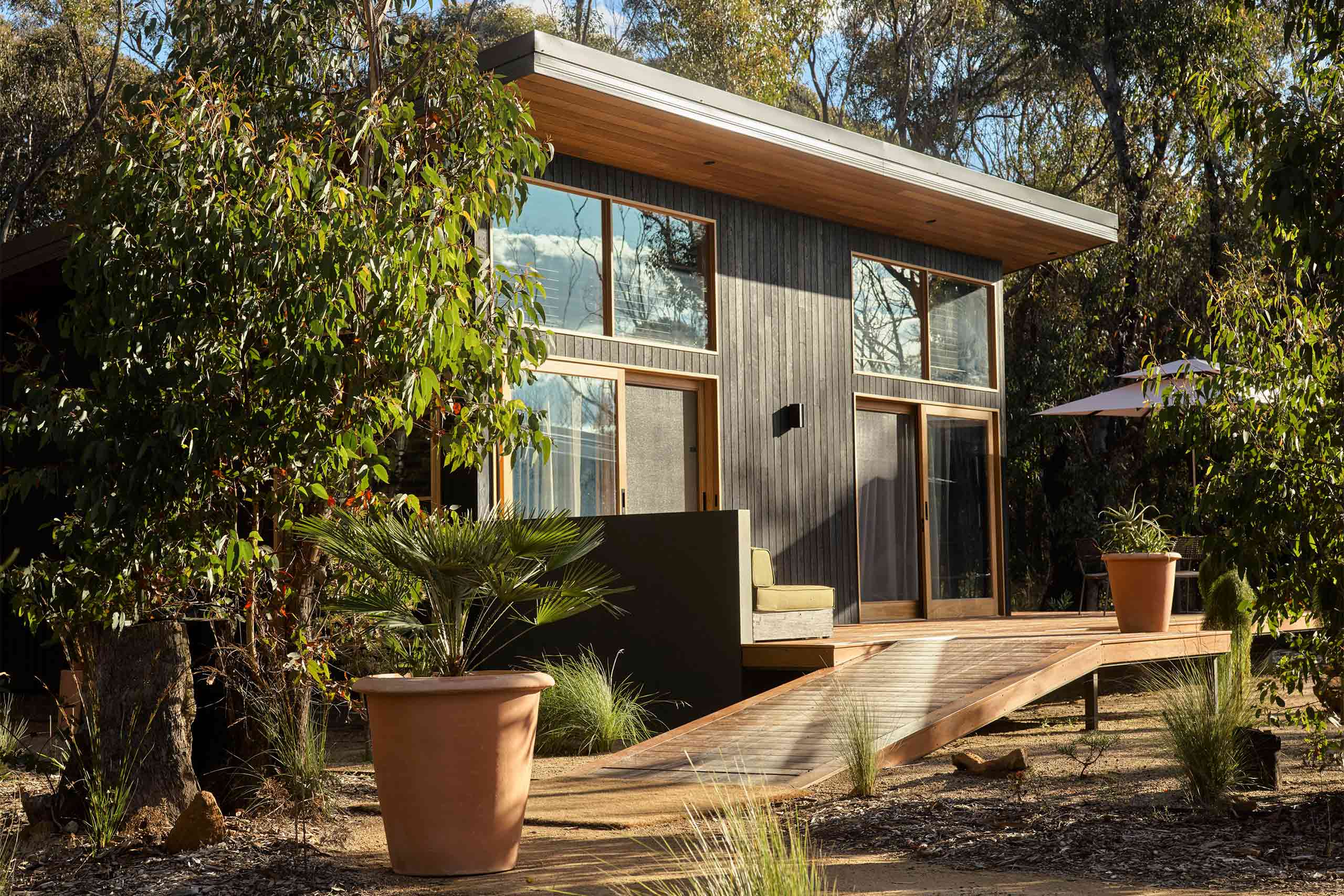 Exterior of one of the chalets at Chalets at Blackheath, Blue Mountains, Australia