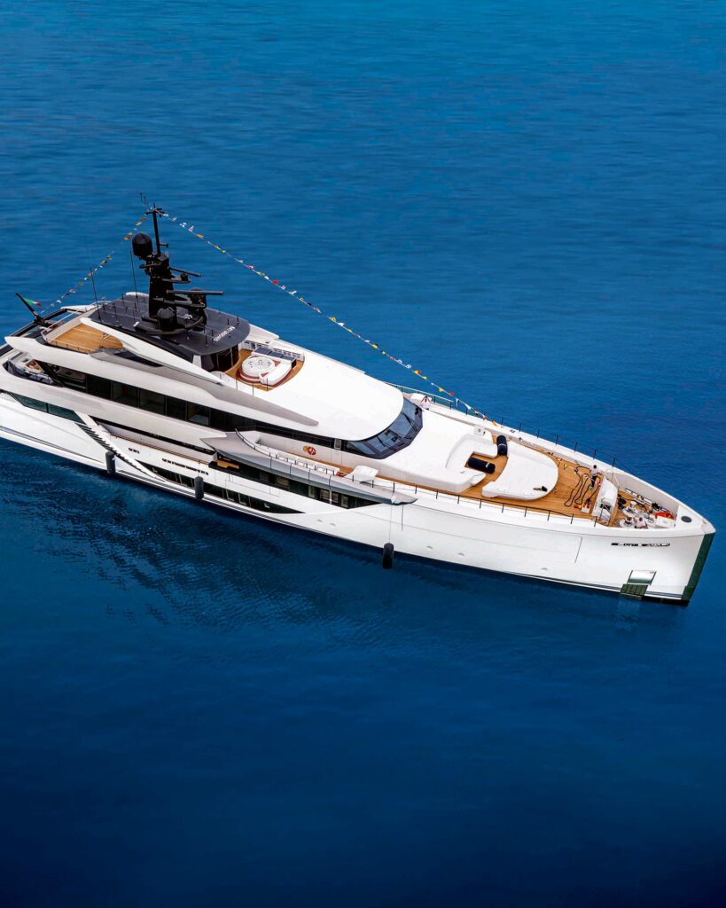 A CRN yacht pictured from above