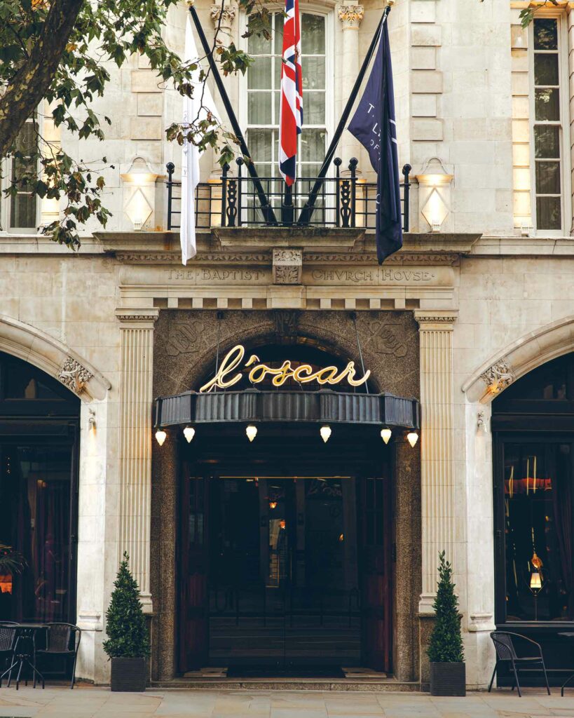 Exterior of L'oscar London, London, England, United Kingdom