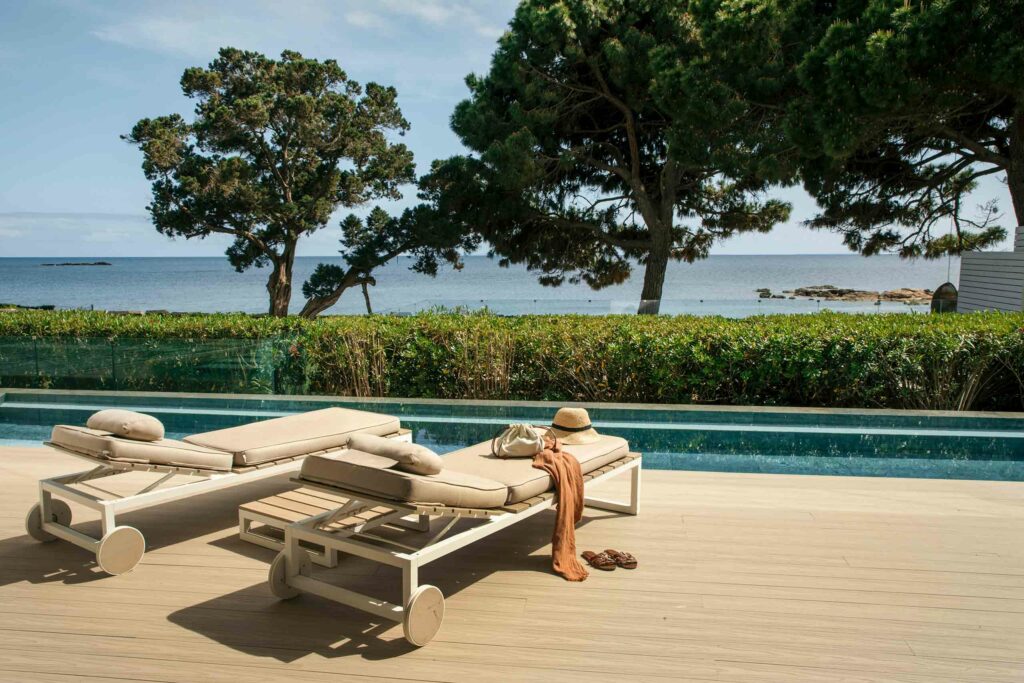 ME Ibiza deckchairs by pool