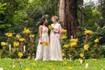 A lesbian couple weds in Thailand. The country is one of the most exciting destinations for same-sex weddings