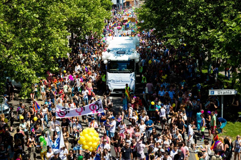 Protesters during Zurich Pride, Switzerland