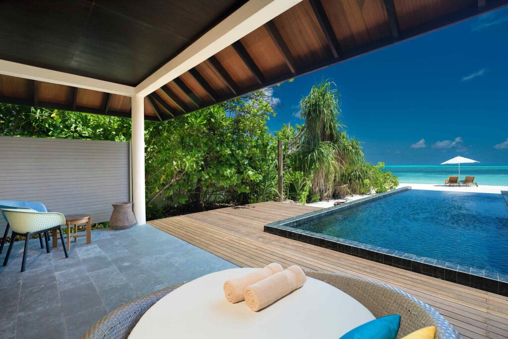 Private pool villa at Atmosphere Kanifushi, Maldives