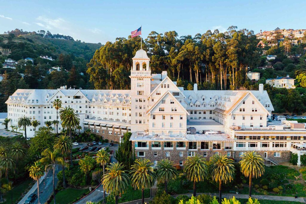 Aerial view of Claremont Club & Spa, A Fairmont Hotel, Berkeley, California, USA