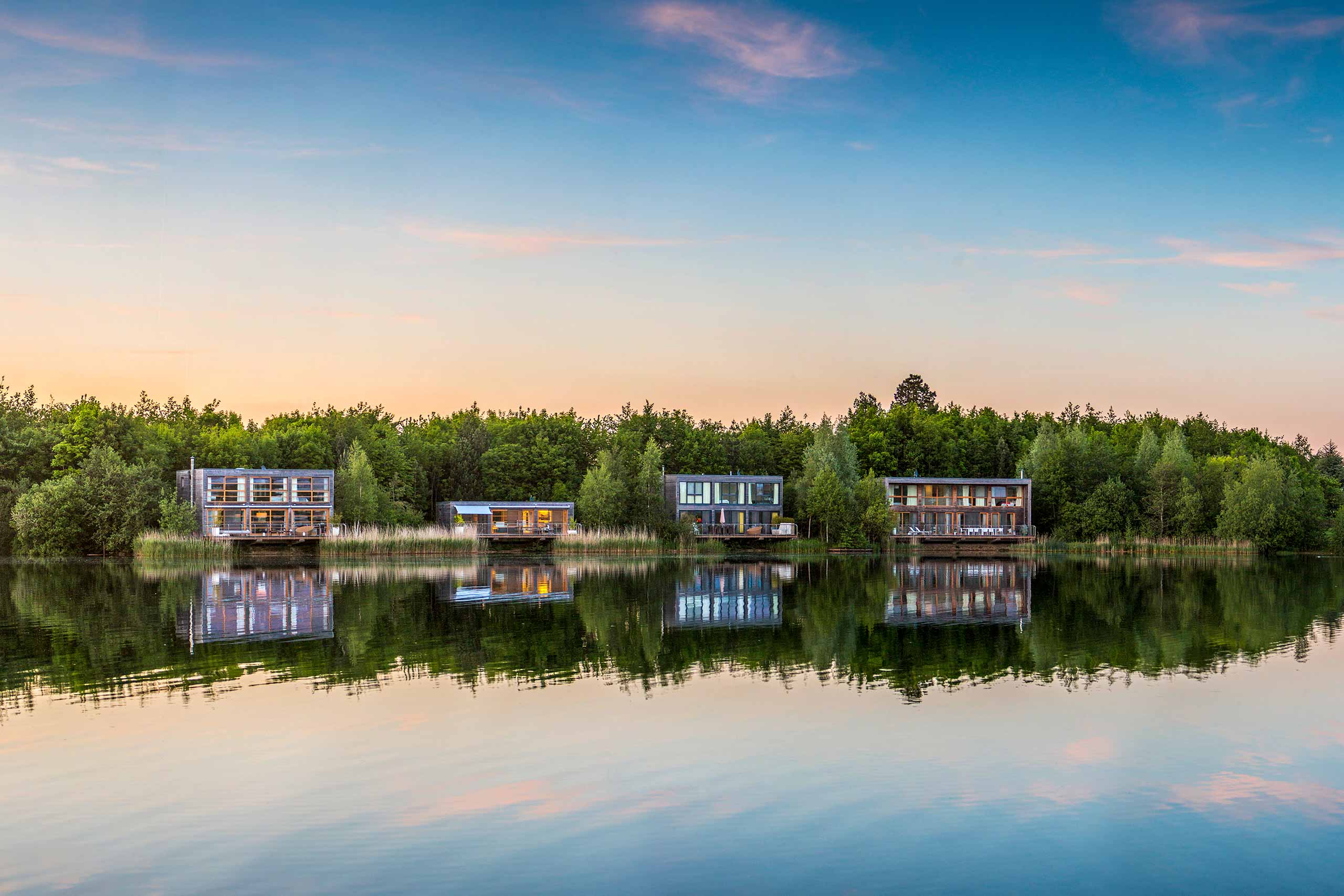 Lakeside accommodations at The Lakes by Yoo, Cotswolds, England, United Kingdom