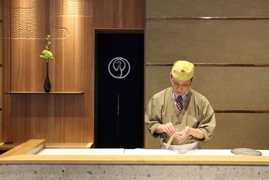 Sweet making at Tsuruya Yoshinobu Tokyo