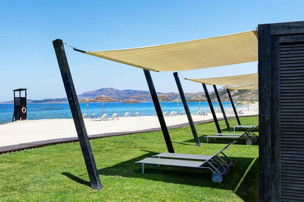 Seaside loungers in Sicily, Italy