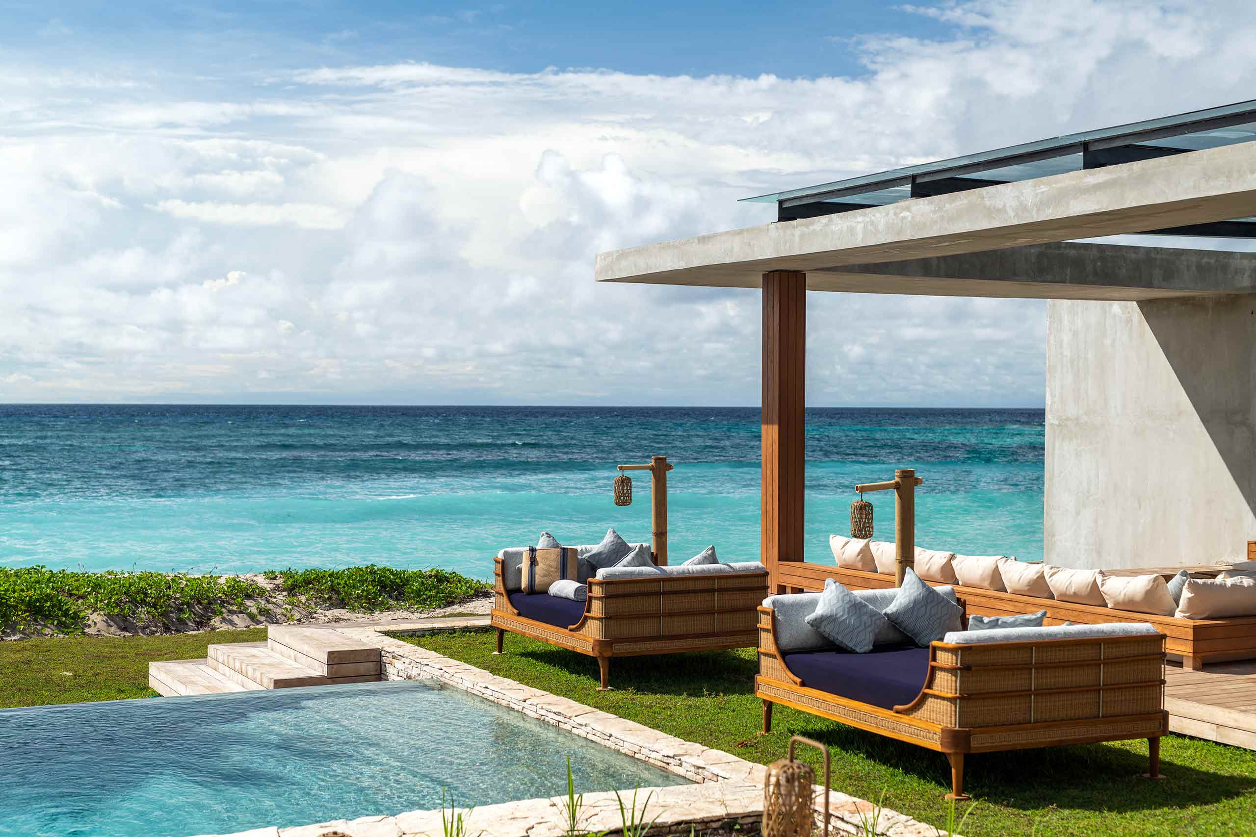 Poolside loungers at Cap Karoso, Sumba, Indonesia