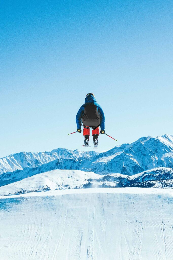 A skier on the pistes