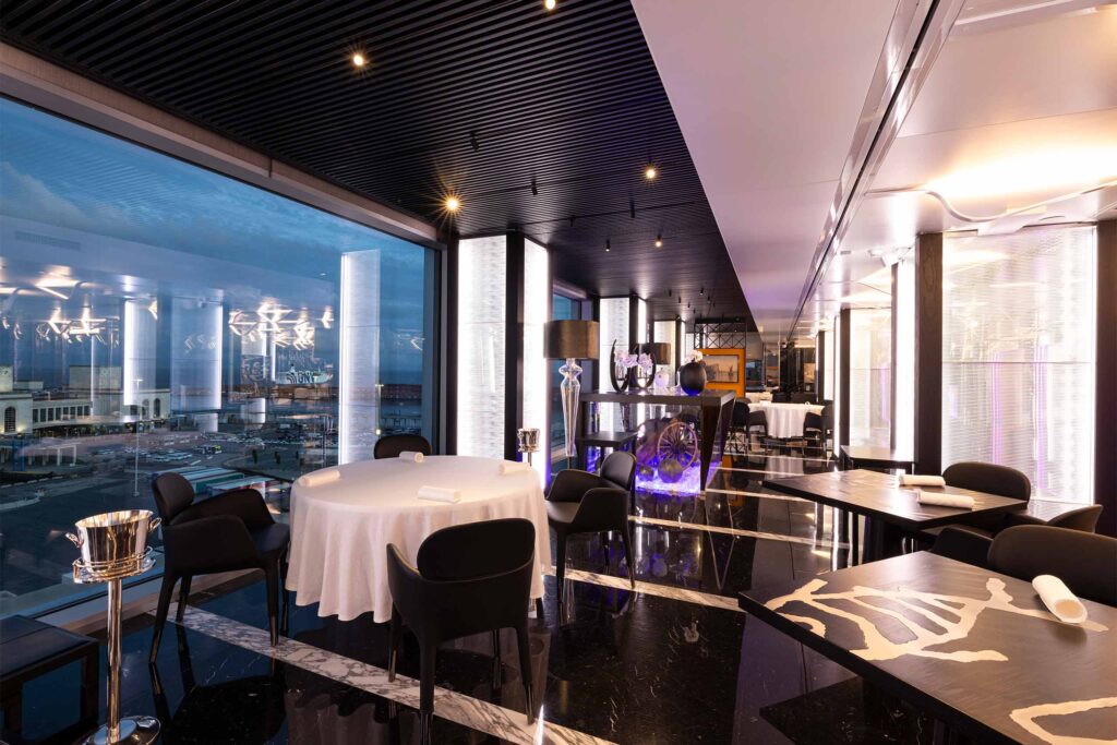 Il Ristorante Alain Ducasse with panoramic views of Naples' harbour