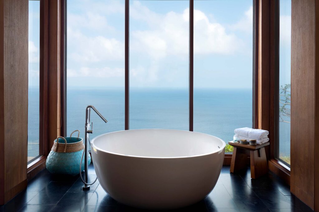 Bathtub with a view at Six Senses Uluwatu, Uluwatu, Bali, Indonesia