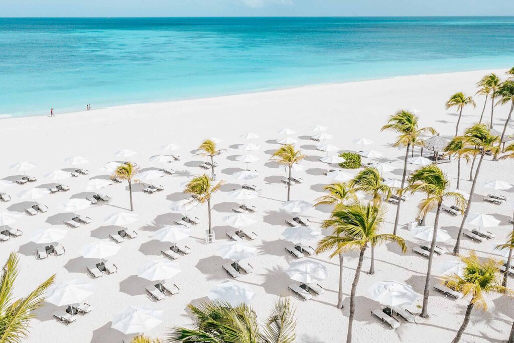 Seaside loungers in Aruba