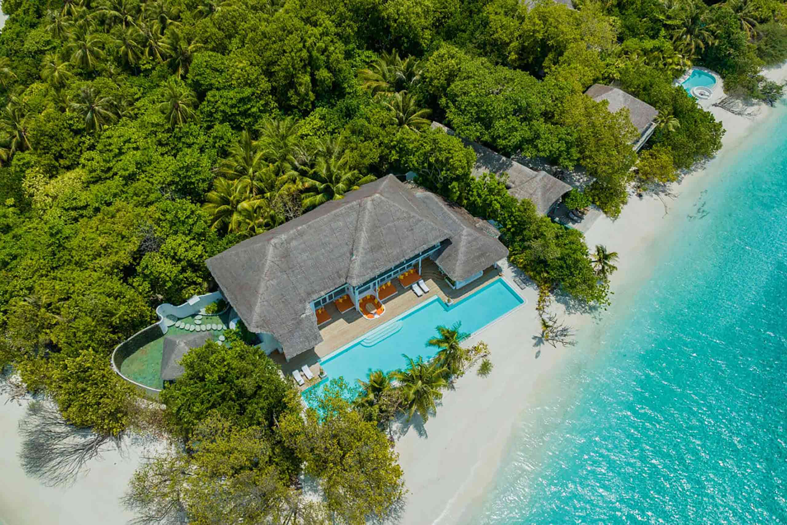 Soneva Fushi beach villa from above