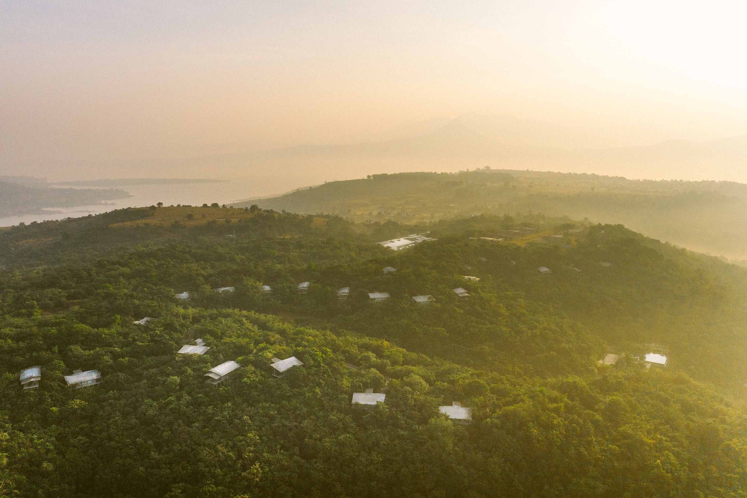 Aerial view of Dharana at Shillim, India, an answer to question of where to travel in 2025