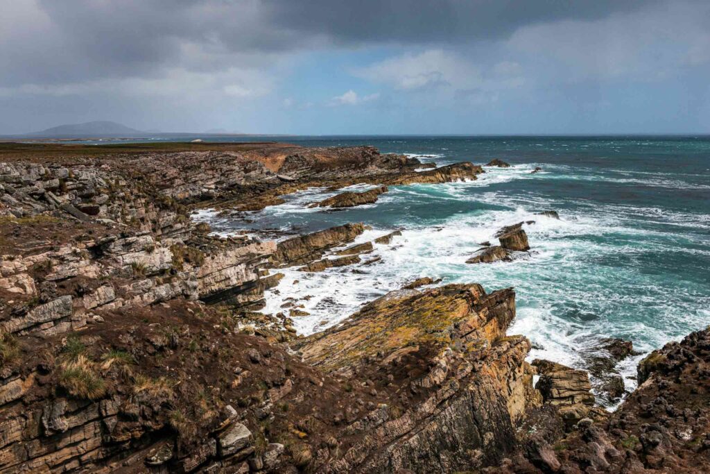 View over the sea from the Falkland Islands