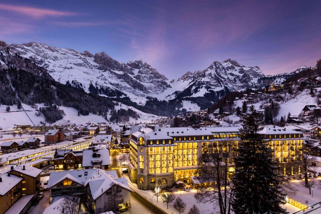 Aerial view of Kempinski Palace Engelberg, Engelberg, Switzerland