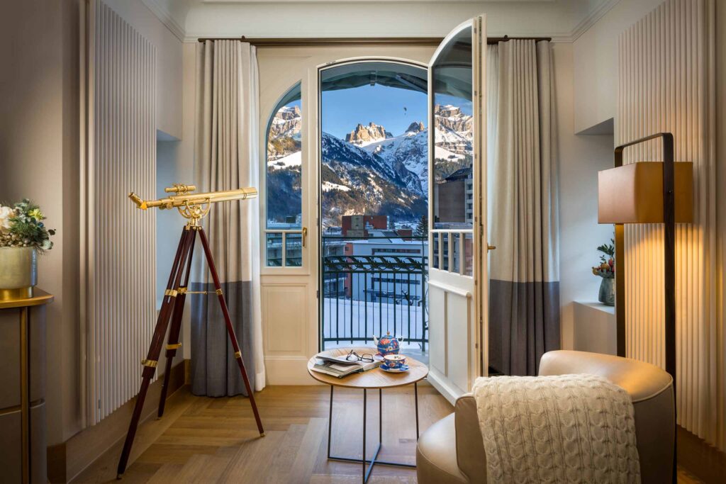 View from the Belle Epoque Suite at Kempinski Palace Engelberg, Engelberg, Switzerland