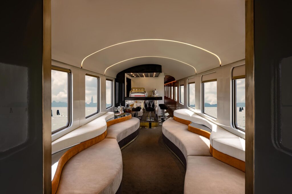 Viewing carriage aboard La Dolce Vita Orient Express, Italy