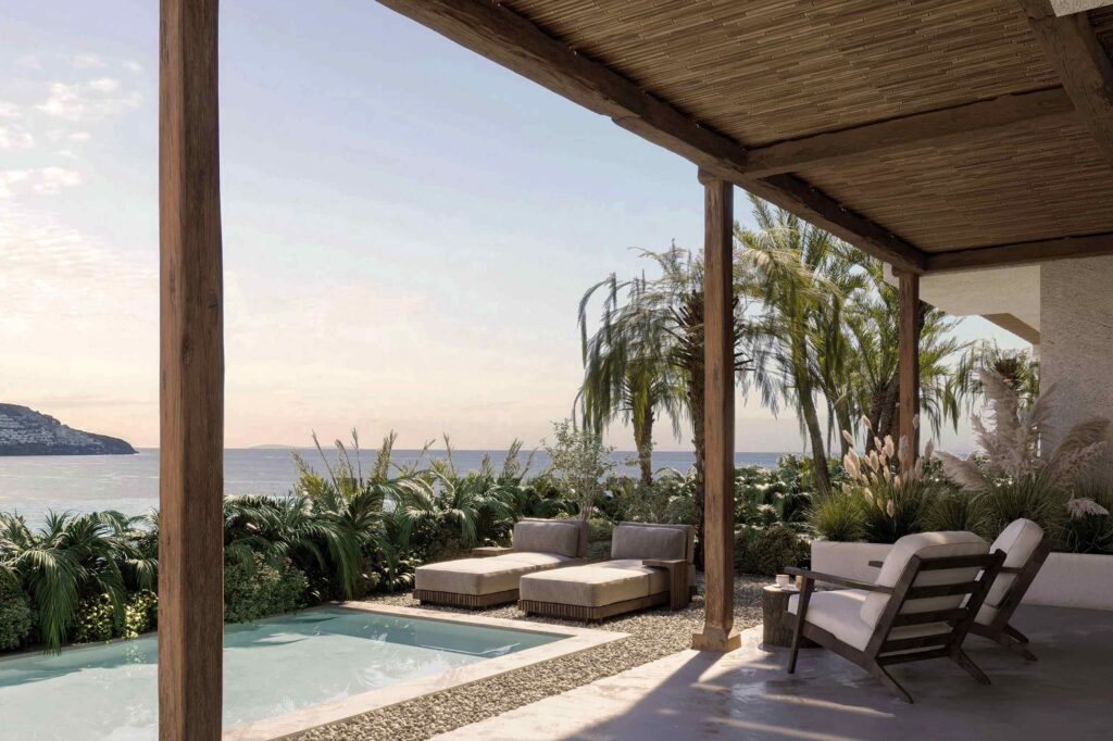 Rendering of the view from a suite at OKU Bodrum, Turkey