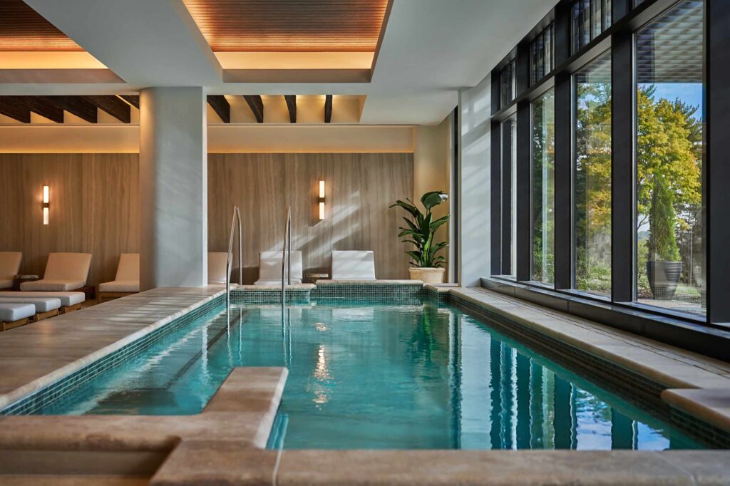 Indoor pool at Pendry Natirar, New Jersey, USA, an answer to the question of where to travel in 2025